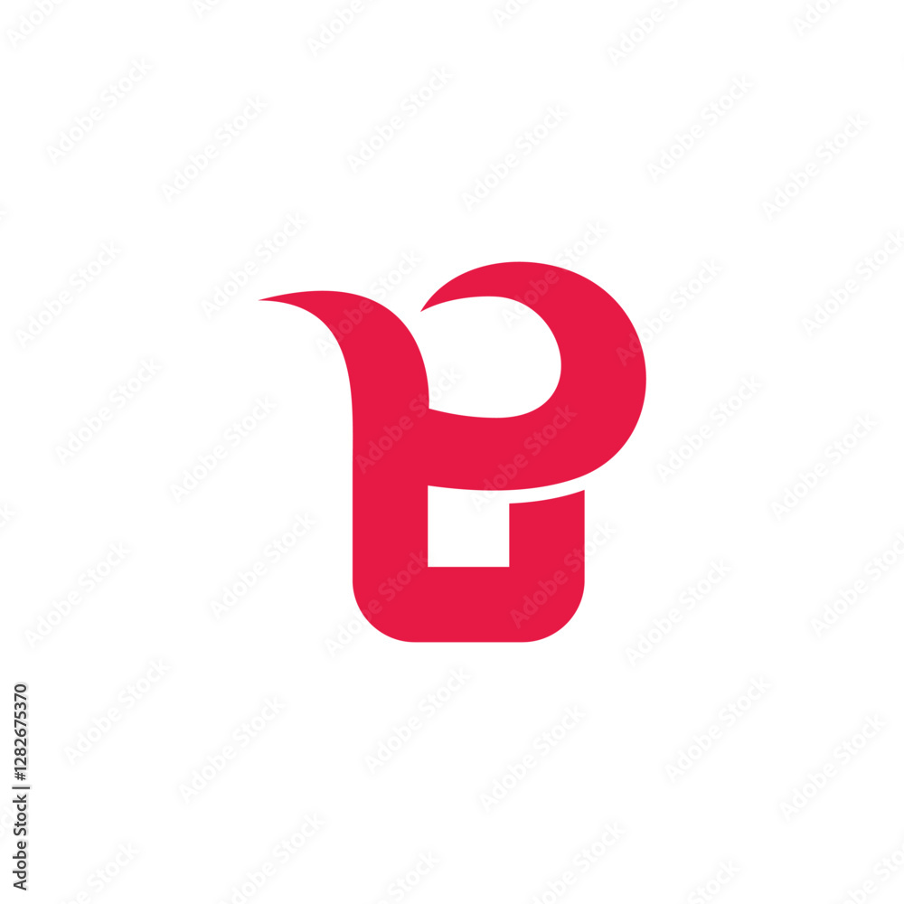 letter py red curves shape simple geometric logo vector letter py red curves shape simple geometric logo vector
