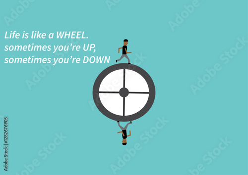 Wheel of life, motivational quotes, life quotes, vector