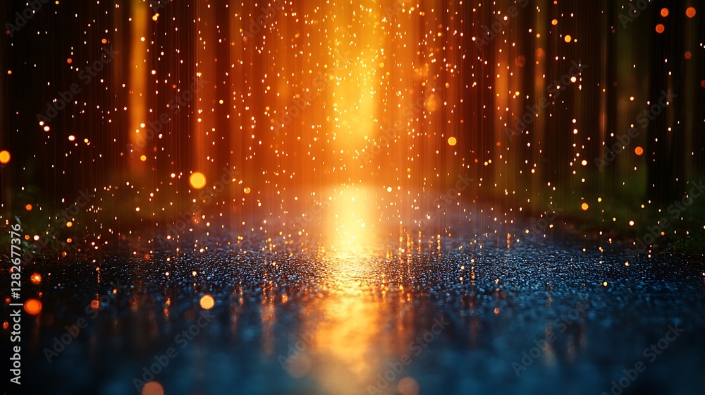 Forest path, magic, rain, light, background Forest path, magic, rain, light, background