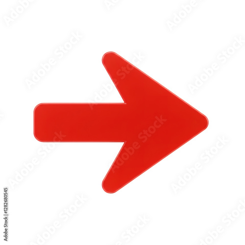 Red Right Arrow Graphic Design Element. Isolated on Transparent Background.