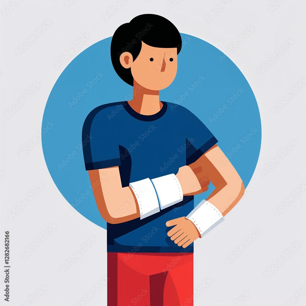 person with a cast on arm icon on plain white background person with a cast on arm icon on plain white background