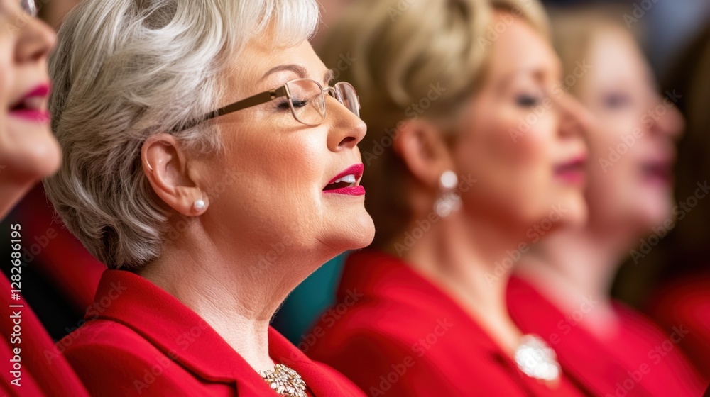 Community gatherings in a church hall Concept, Community Members Engaging in Joyful Singing of Hymns in a Captivating Musical Gathering Community gatherings in a church hall Concept, Community Members Engaging in Joyful Singing of Hymns in a Captivating Musical Gathering