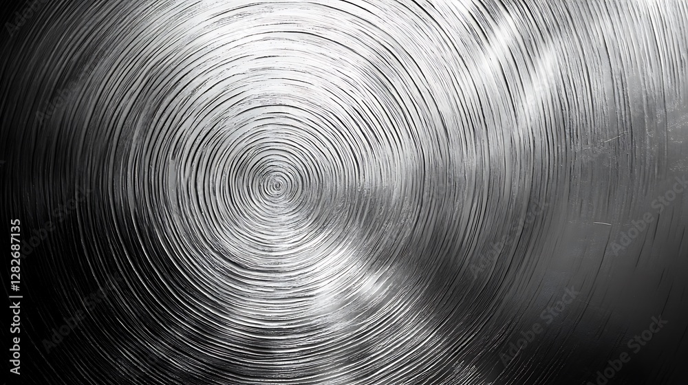 Abstract Circular Metal Texture: A Study in Grey Tones