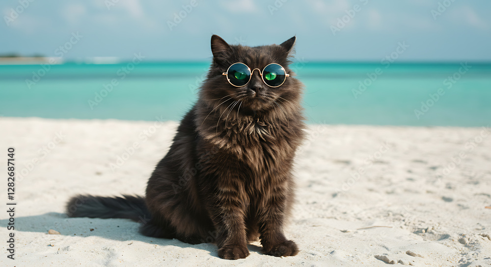 Cool Cat in Sunglasses Beachside Summer Fun Cool Cat in Sunglasses Beachside Summer Fun