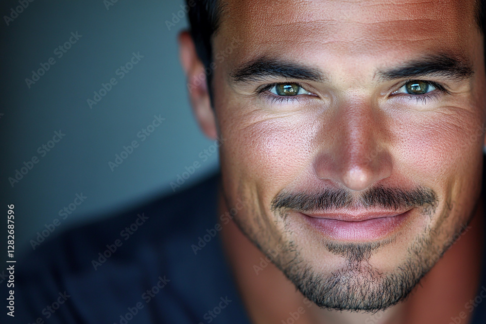 Obraz premium Man smiling close-up