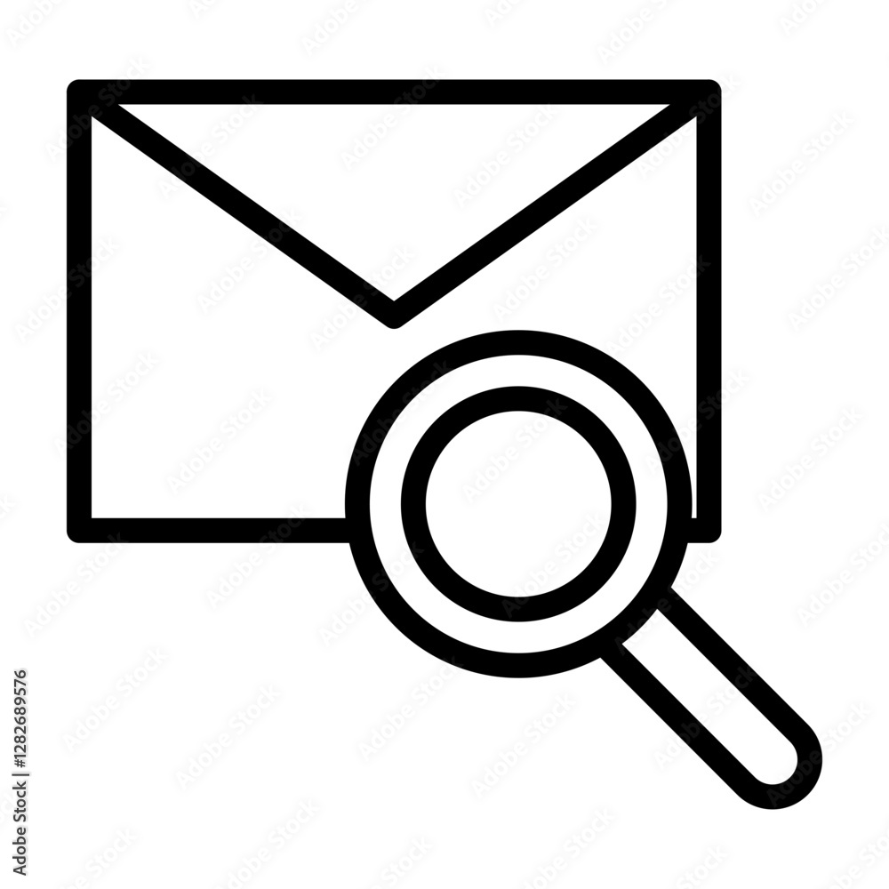 Search Mail Vector Line Icon Design Search Mail Vector Line Icon Design