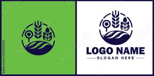 Gluten-Free Bakery icon Wheat-free bakery Gluten-conscious bakery Celiac-friendly bakery flat logo sign symbol editable vector