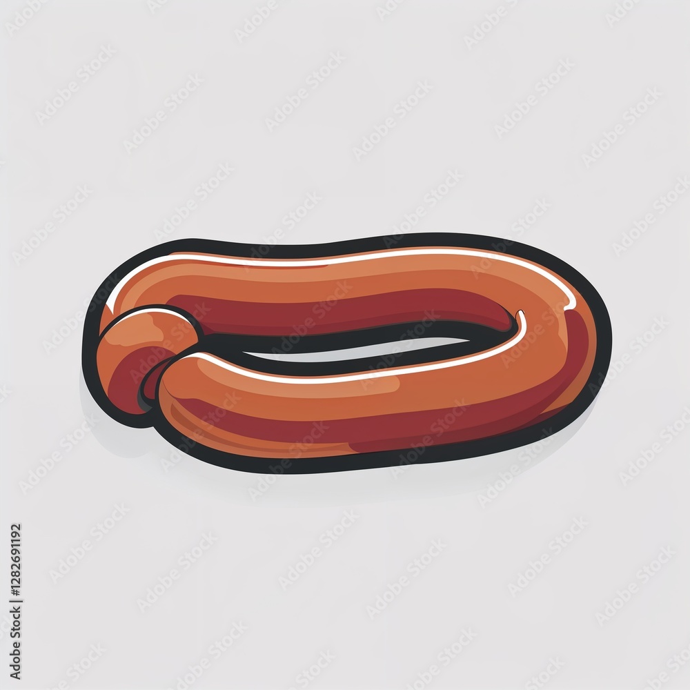 sausage link icon on plain white background