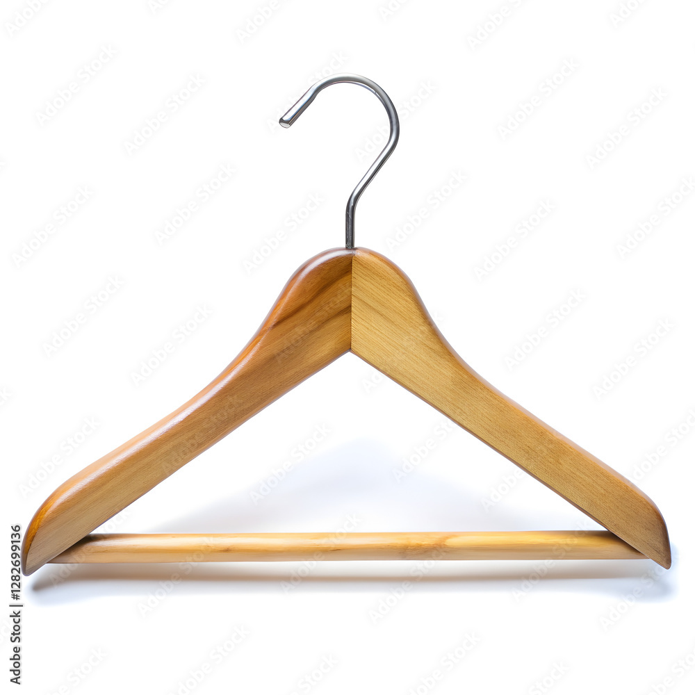 Wooden coat hanger isolated on white background Wooden coat hanger isolated on white background