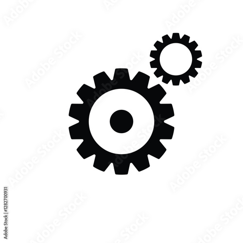 gear icon vector logo flat design illustration