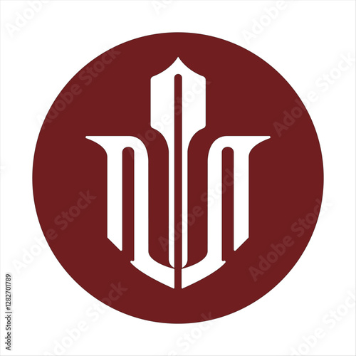 monogram logo initial letters NUN 