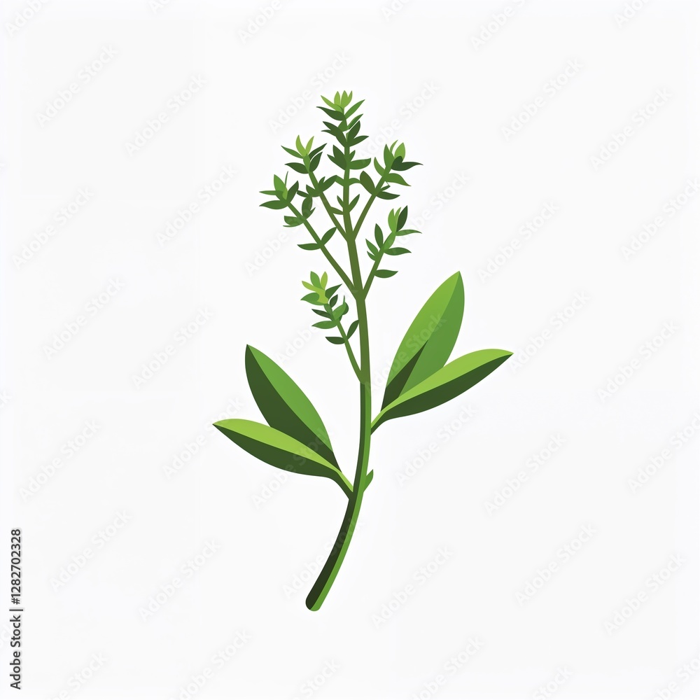 Fototapeta premium thyme sprig icon on plain white background