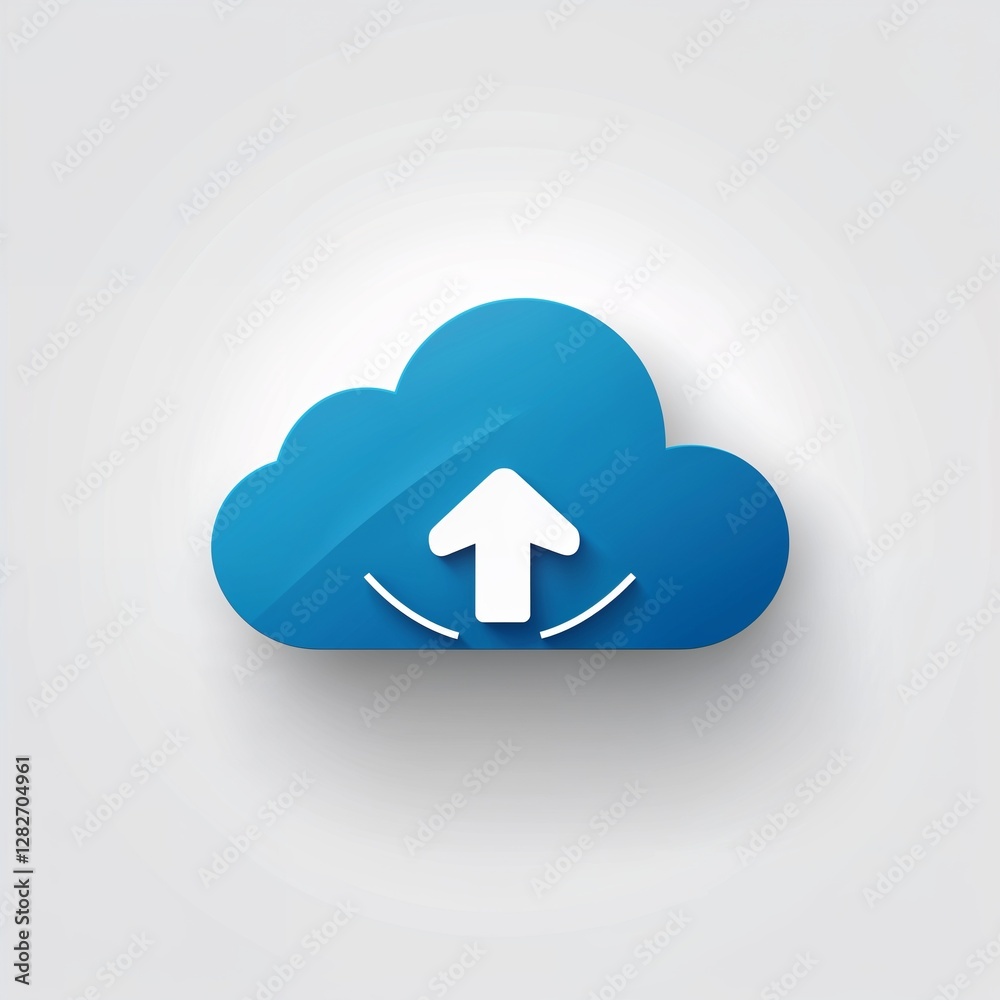 upload cloud with arrow icon on plain white background upload cloud with arrow icon on plain white background