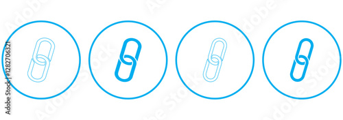 Link icon, internet url symbol connect button. 