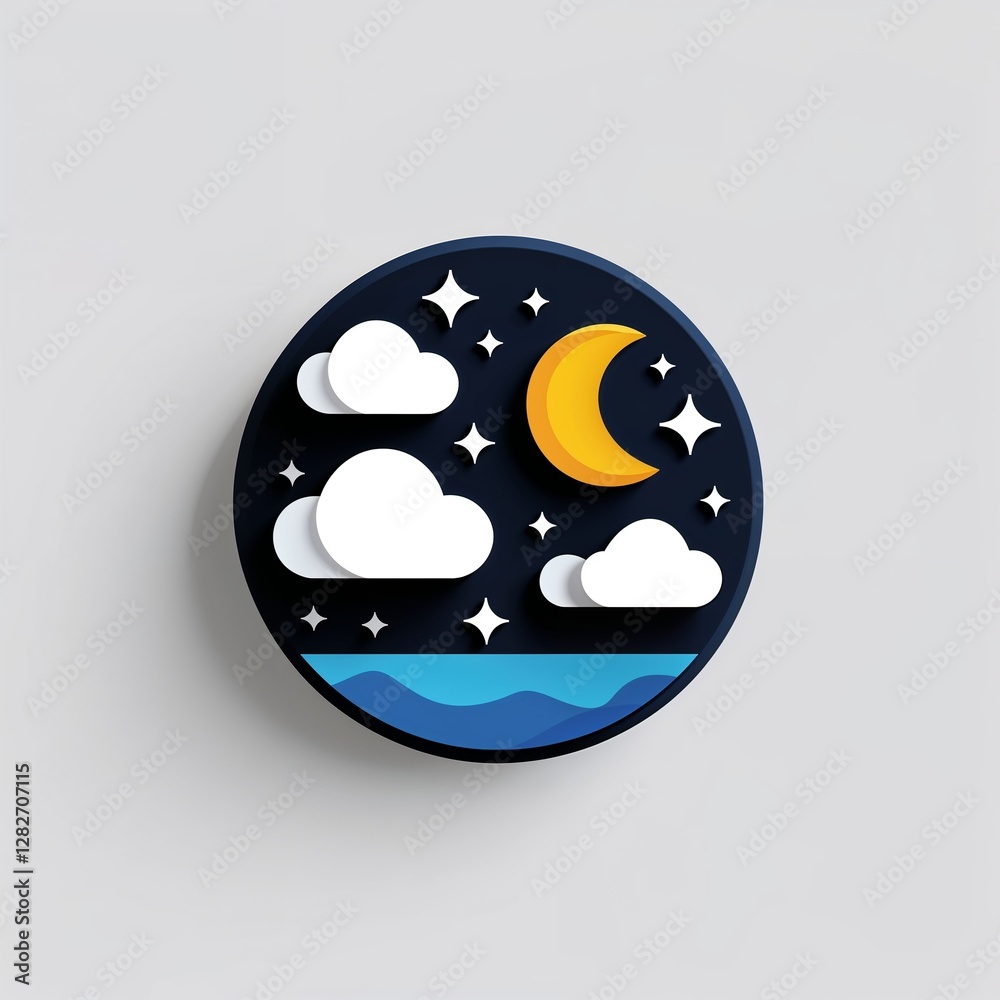 weather moon icon on plain white background weather moon icon on plain white background