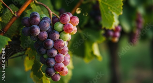 Wallpaper Mural Sun-kissed grapes hanging from vine, showcasing the vineyard's bounty Torontodigital.ca