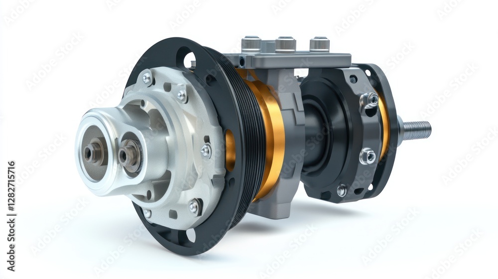 Close-up of a complex industrial mechanical component, showcasing intricate details of its design and assembly. Close-up of a complex industrial mechanical component, showcasing intricate details of its design and assembly.