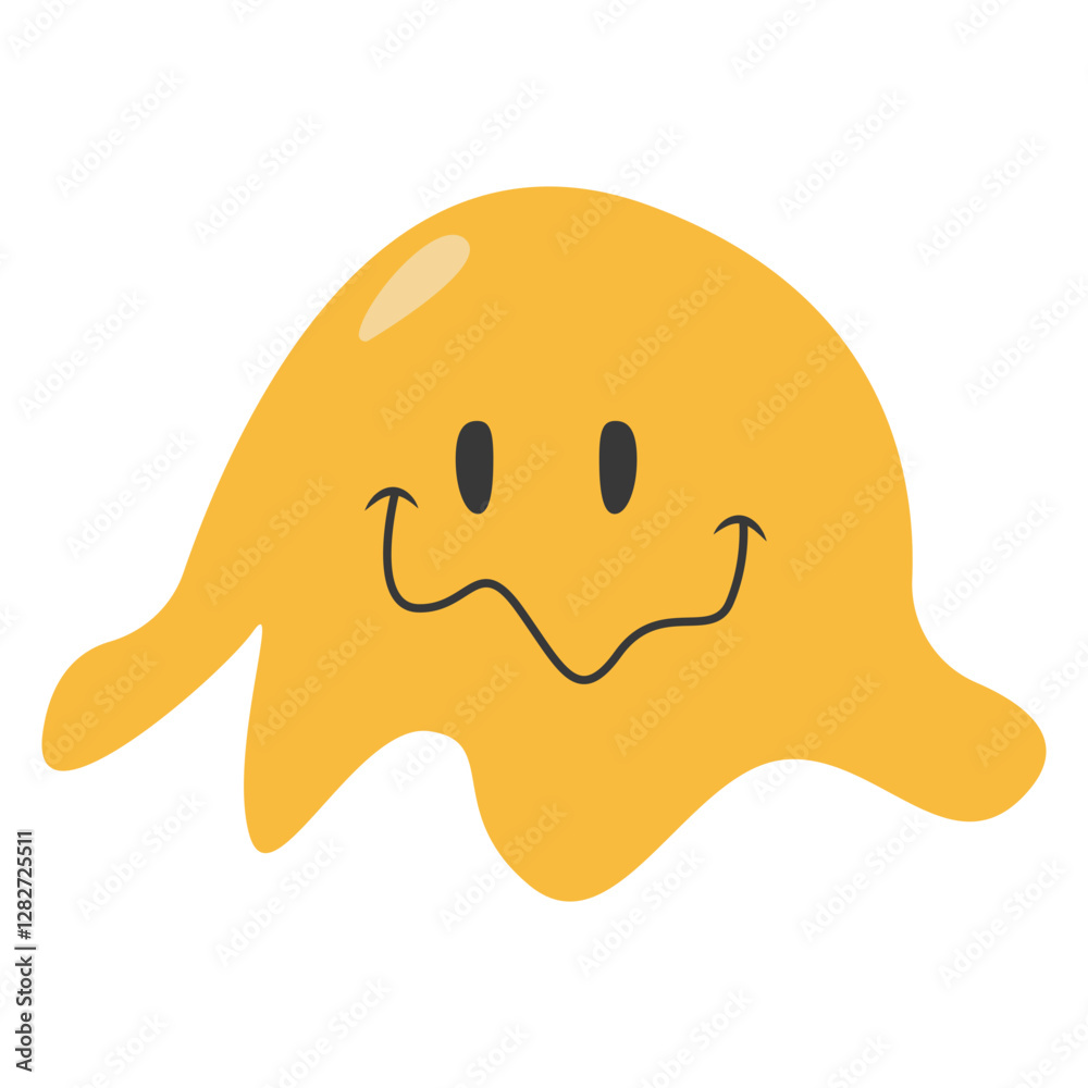 Psychedelic Dripping Emoticon Face with Abstract Design Concept. Vector Illustration Psychedelic Dripping Emoticon Face with Abstract Design Concept. Vector Illustration