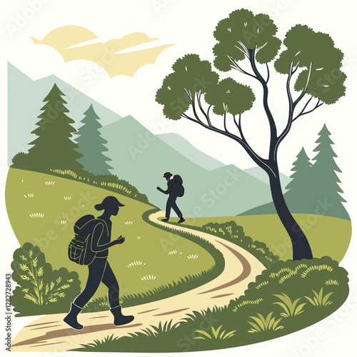 Hikers, explorers, and trailblazers in natural settings