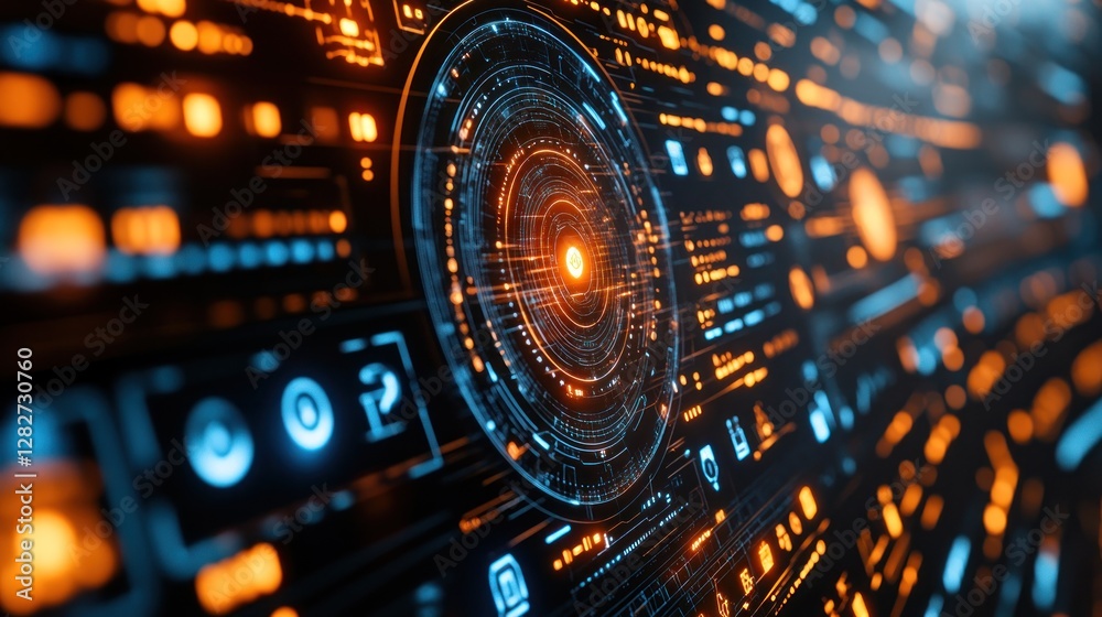 Futuristic HUD interface data stream Futuristic HUD interface data stream