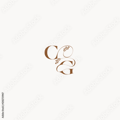bold and hairline monogram wedding monogram logo initial CG elegant curve organic letter
