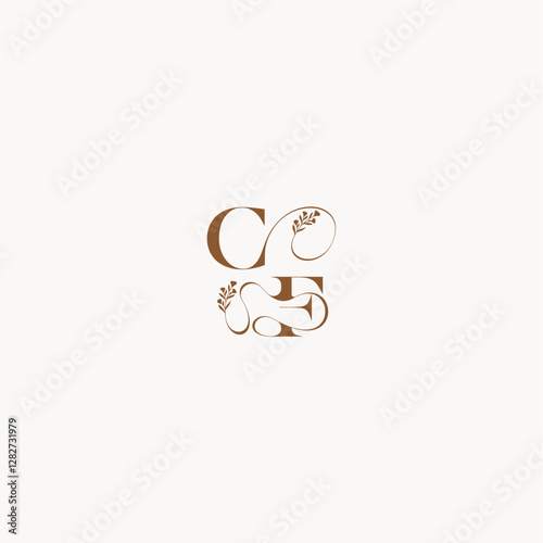 bold and hairline monogram wedding monogram logo initial CF elegant curve organic letter