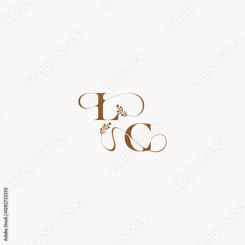 bold and hairline monogram wedding monogram logo initial LC elegant curve organic letter
