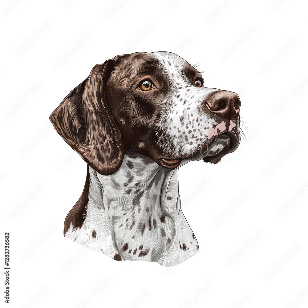 Majestic German Shorthaired Pointer A Detailed Digital Painting Majestic German Shorthaired Pointer A Detailed Digital Painting