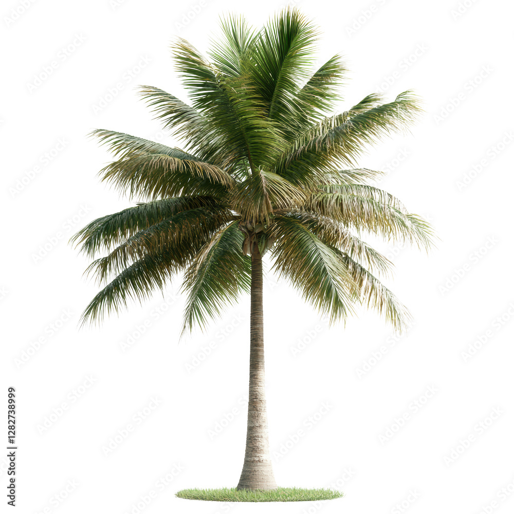 Obraz premium Palm tree silhouette against a solid black background for nature and tropical themed designs on white background , cut out.