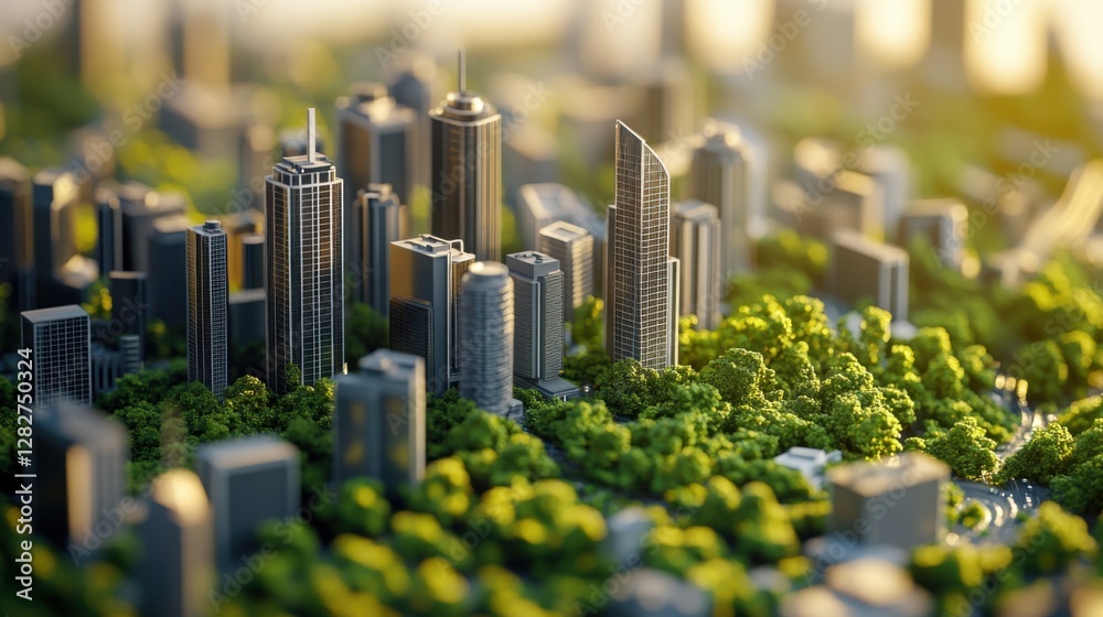 Obraz premium Growing trends in urban forestry improve city resilience.