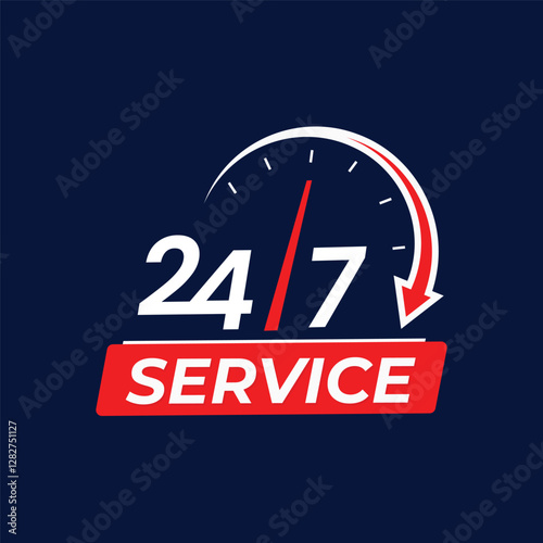 Twenty four hour service vector element illustration emblem
