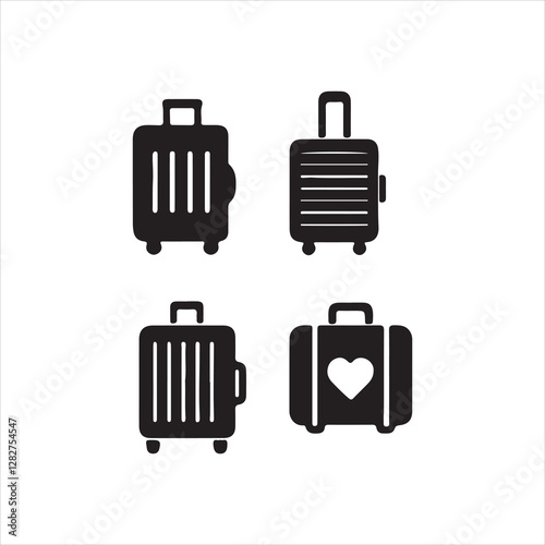  bag suitcases isolated on white background
