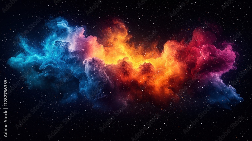 Fototapeta premium Colorful cosmic nebula cloud, art background, energy concept for wallpaper, presentation