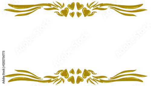 Elegant gold frame with heart decoration, perfect for love and romance themed projects
