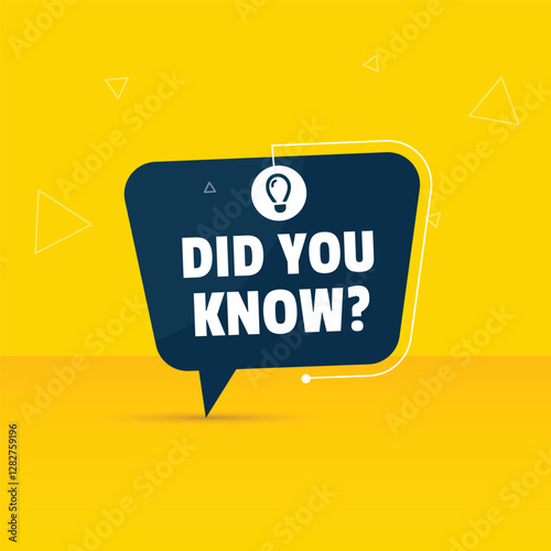 vector did you know yellow background and dark blue banner design
