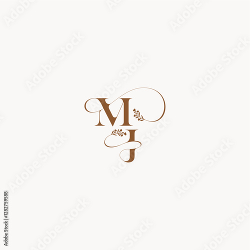bold and hairline monogram wedding monogram logo initial MJ elegant curve organic letter