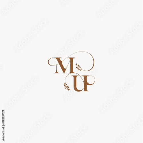 bold and hairline monogram wedding monogram logo initial MU elegant curve organic letter