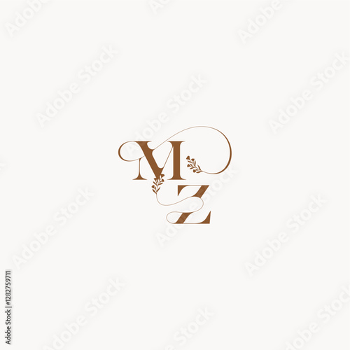 bold and hairline monogram wedding monogram logo initial MZ elegant curve organic letter