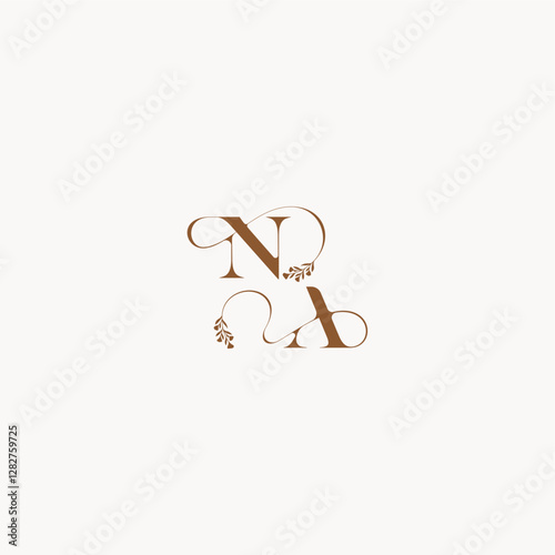 bold and hairline monogram wedding monogram logo initial NA elegant curve organic letter