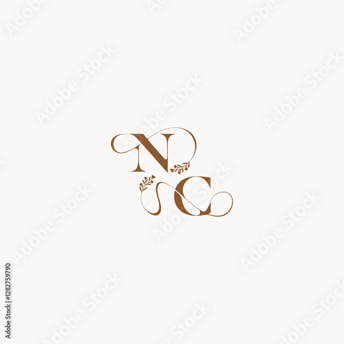 bold and hairline monogram wedding monogram logo initial NC elegant curve organic letter