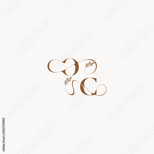 bold and hairline monogram wedding monogram logo initial OC elegant curve organic letter