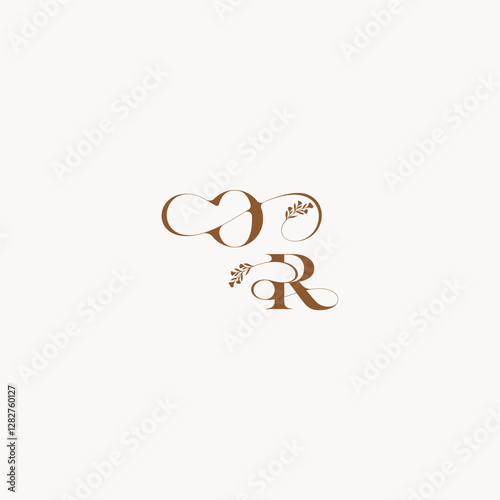bold and hairline monogram wedding monogram logo initial OR elegant curve organic letter