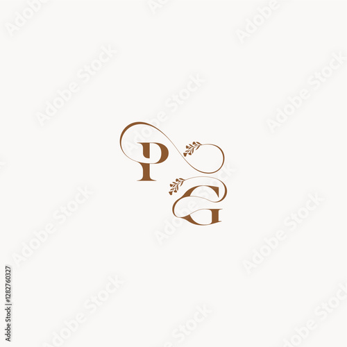 bold and hairline monogram wedding monogram logo initial PG elegant curve organic letter