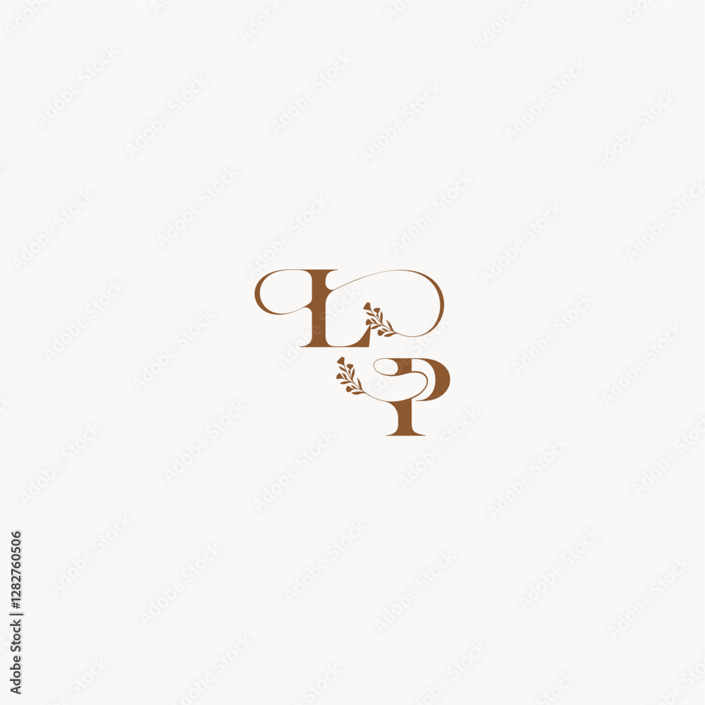 bold and hairline monogram wedding monogram logo initial LP elegant curve organic letter bold and hairline monogram wedding monogram logo initial LP elegant curve organic letter