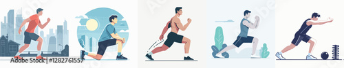Vector of a person warming up for sports.