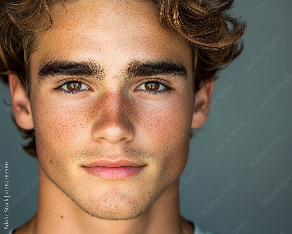 Obraz premium Man smiling close-up