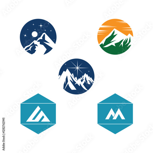 Mountain logo vector template symbol design