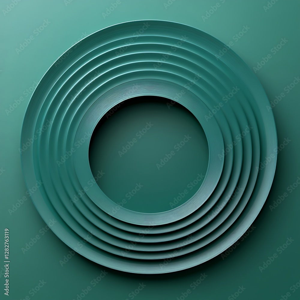 Fototapeta premium Teal concentric circles background