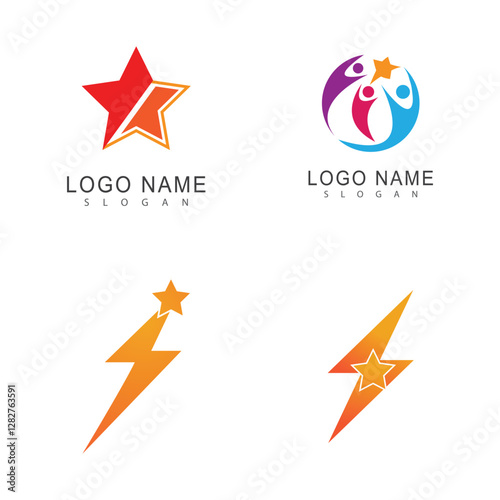 Star logo vector template element symbol design