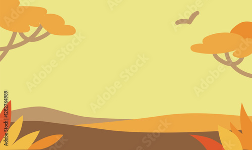 サバンナの自然の背景イラスト素材